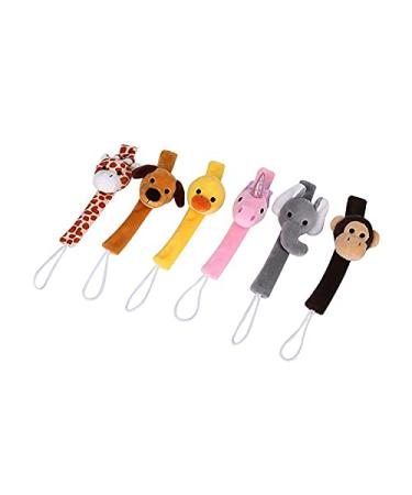 Animal Pacifier Clip Holder Baby Gift Set Boy or Girl (3 Pack) Giraffe Elephant Monkey