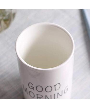 Corikee Ceramics Morning Toothbrush Cup for Bathroom - Multi-Purpose Holder for Toothbrush, Toothpaste, Makeup Brush, Eyebrow - Stylish and Durable - Buy Online on GoSupps.com