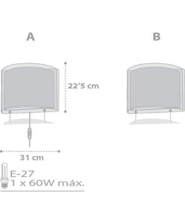 Buy Dalber Children's Wall Lamp | Grey Star Design | E27 | Perfect for Kids' Rooms - 81218L - Buy Online on GoSupps.com
