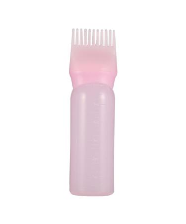 Applicator Bottles Plastic Hair Dye tool Hair Colouring Dispensing Comb Oil Comb Empty Bottle Dyeing Shampoo Bottle(pink)
