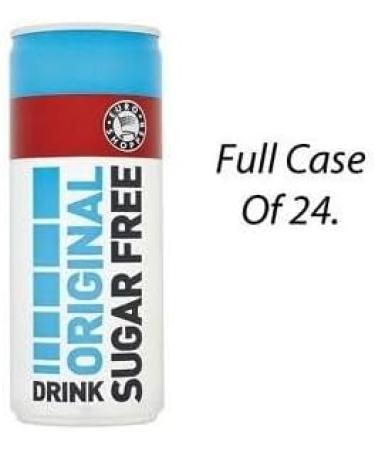 Euro Shopper Original Sugar-Free Drink 250ml (Pack of 24) | Refreshing Zero-Sugar Energy Boost | Carbonated Fruit Flavour Drink with Sweeteners - Buy Online on GoSupps.com