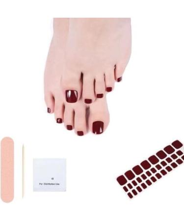 Cmeilau 2024 New Semi-Cured Gel Nail Strips for Toes Firm Gel Nail Strips for Toes Set Ultra Glossy Long-Lasting Waterproof (#BSJ-0066)