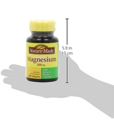 Nature Made Magnesium 250 mg - 100 Tablets | Supports Muscle & Nerve Health - Buy Online on GoSupps.com
