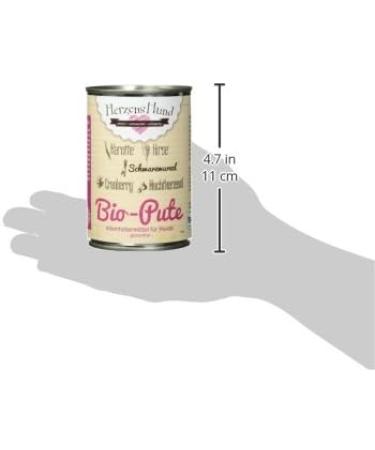 Herzens-Hund HerzensHund Organic Turkey with Organic Millet Organic Carrot Organic Black Root Organic Cranberry Evening Primrose Oil Gluten Free 12 x 400 g - Buy Online on GoSupps.com