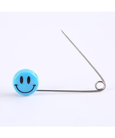 50 Stainless Steel Diaper Pins with Cute Smile Face Design - Safe Locking Closures for Cloth Dress Bag Socks Gloves - Baby Safety Pins for Crafts & Decor - Buy Online on GoSupps.com