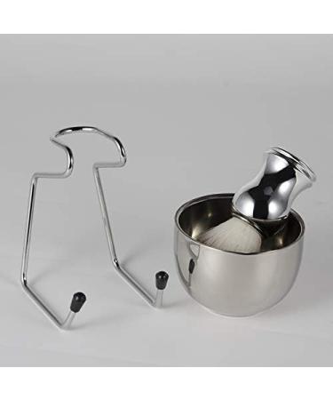 Roomoon Shaving Set - Stainless Steel Soap Dish Brush & Stand Holder | Pure Hair Nylon Shaving Brush Kit for Smooth Shaving - Buy Online on GoSupps.com