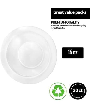 Lillian Tablesettings Premium Plastic Bowls 14 oz - White/Pearl - 30 Count - Buy Online on GoSupps.com