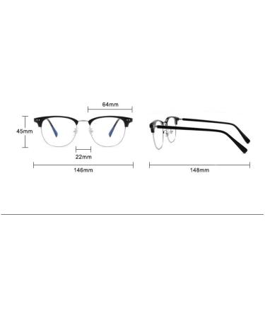 Buy Classic Blue Light Blocking Eyeglasses for Men & Women - Anti-UV Computer Readers +350 - Black-Silver - Buy Online on GoSupps.com