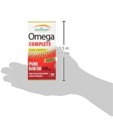 Jamieson Omega Complete Pure Krill Oil 500 mg Extra Strength - 100 Softgels packaging may vary 100 count (Pack of 1) - Buy Online on GoSupps.com