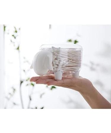 Buy White Cotton Swab Storage Box with Lid - Transparent Makeup Organizer for Cosmetics | International Shipping Available - Buy Online on GoSupps.com