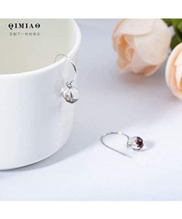 Ear Stud Earrings for Women Gray Ghost Stone Ball Ear Clips Simple Fresh Female Curved Vintage Ear Hook Party Gift e Ear Studs - Buy Online on GoSupps.com