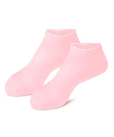 1 Pair of Silicone Socks for Feet Moisturising Socks Silicone Moisturising Socks Non-Slip Elastic Foot Care Socks for Dry Cracked Feet Spa Gel Socks Foot Care Pink M Pink M