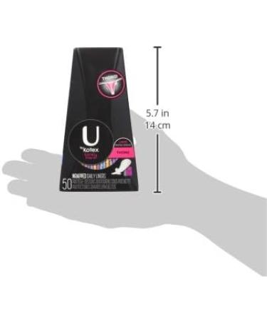 U By Kotex Barely There Thong Panty Liners 50 Count 1 Count (Pack of 50)