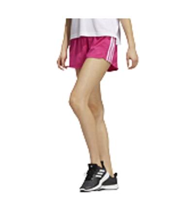 adidas Women's Pacer 3-Stripes Woven Shorts Medium Team Real Magenta/White