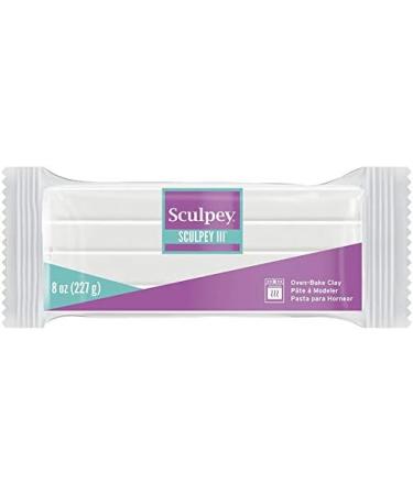 Sculpey III Polymer Oven-Bake Clay White 8 oz - Non Toxic, Ideal for Modeling, Sculpting, DIY Projects - Kids and Beginners Friendly - 1 Pack - Buy Online on GoSupps.com