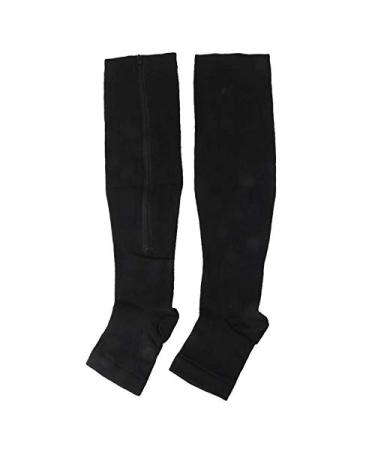 Buy Compression Socks with Zipper - Unisex Open Toe Knee Support Stockings (L/XL 3 Pairs) - Stretchy Black Leg Compression for Ultimate Comfort - Buy Online on GoSupps.com