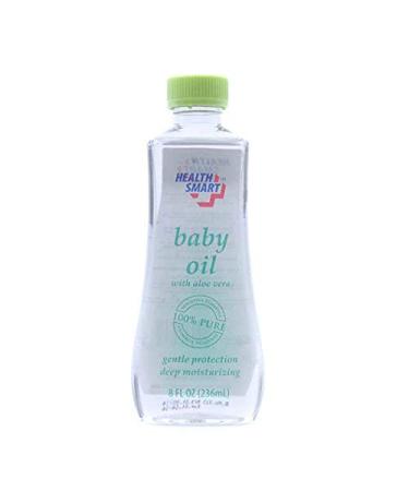 Health Smart Baby Oil with Aloe Vera 100% Pure Sensitive Formula Deep Moisturizing 8oz