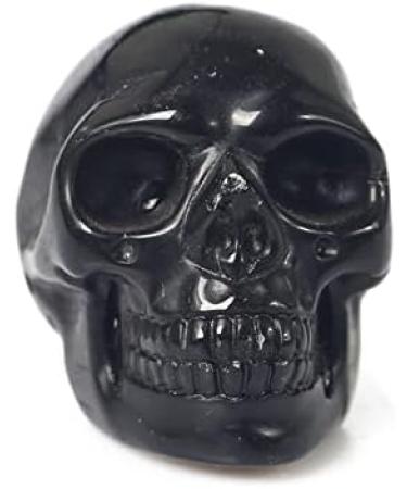 Natural Crystal Rough 1PC Black Obsidian Quartz Skull Specimen Reiki Rock Hand Carved Figurine Stones - Buy Online on GoSupps.com