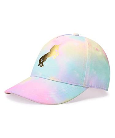 accsa Kids Trucker Hat Girls Baseball Cap Youth Cute Unicorn Hat Adjustable Snapback Cap for Summer Sports Travel Hiking Hat Multicoloured
