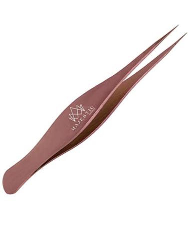 Fine Point Tweezers for Women and Men – Splinter, Ticks, Facial or Chin Hair, Brow and Ingrown Hair Removal – Sharp, Needle Nose, Stainless Steel, Surgical Tweezers Precision Pluckers Majestic Bombay Rose Gold