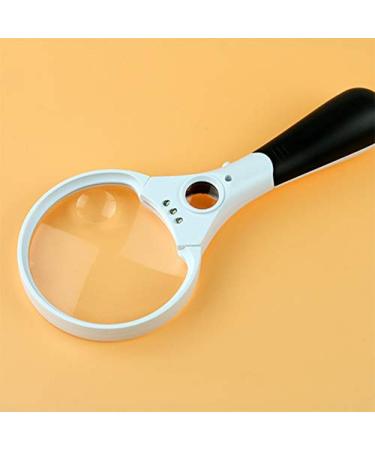 Magnifying 3 Mirrors 3 LED Bulbs 137 Mm / 5.39 Inches Large Mirror Reading Magnifying Glass Made in China