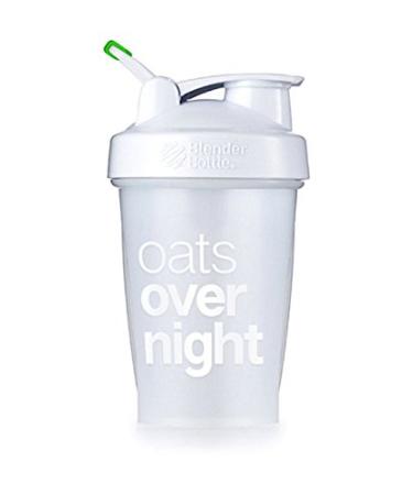 Oats Overnight BlenderBottle - Customized for Overnight Oats - NO Whisk Ball - Milk Fill Line - Clear/White/Green - 20-Ounce Loop Top
