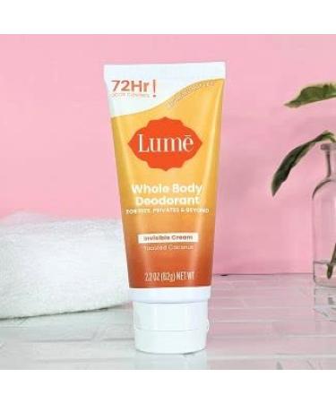 Lume Invisible Cream Deodorant - Aluminium and Baking Soda Free for Sensitive Skin - Toasted Coconut - 2.2oz - Buy Online on GoSupps.com