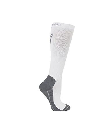 THERASPORT 20-30mmHg Moderate Compression Athletic Performance Socks Large White