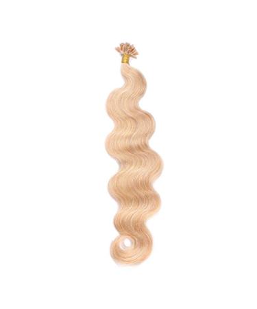Shop Premium Keratin Bonding Wavy Hair Extensions #18 Natural Blonde - 50cm 100 Strands 100% Remy Quality - Buy Online on GoSupps.com