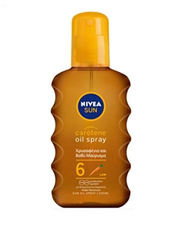 Nivea Sun Deep Tanning Oil Spray SPF 6  Golden & Lond-Lasting Tan 200ml