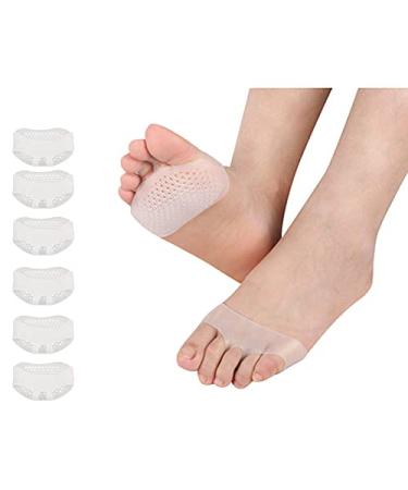 Foot Cushion Pads for Women Men  Ball of Foot Cushions Inserts Metatarsal Pads Ball Reusable Gel Foot Cushion Cushions for Neuroma  Callus  Blisters Forefoot Pain High Heels Dancers (3 Pairs-6Pcs)