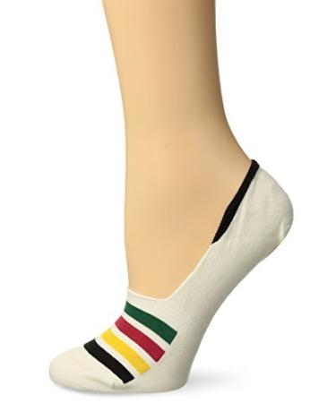 Pendleton Women's Moc Socks Medium Glacier Stripe - White
