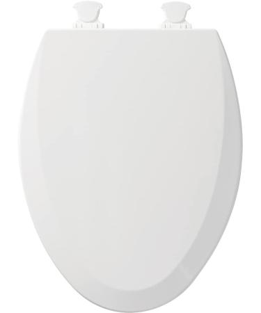 Bemis 1500EC 000 Elongated Toilet Seat - Easy Clean & Change Hinges - Durable Enameled Wood - White - 1 Pack - Buy Online on GoSupps.com