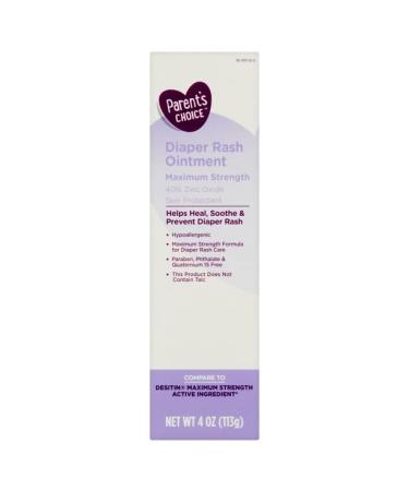 Parent's Choice Maximum Strength Diaper Rash Ointment 4 oz - Fast Relief for Baby's Skin - Buy Online on GoSupps.com