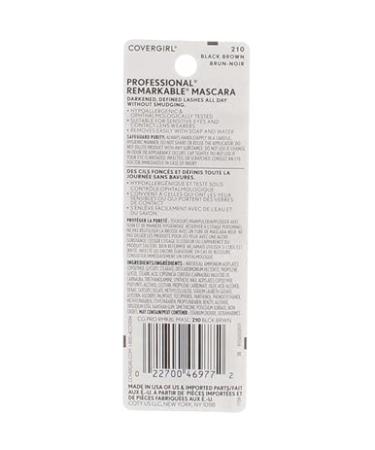 COVERGIRL Professional Remarkable Washable Mascara Black Brown 210 0.30 oz - Pack of 2 | Brown Black Mascara 0.3 Fl Oz - Buy Online on GoSupps.com