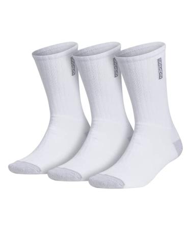 adidas Men's Classic Cushioned 3-Pack Crew Large White/Clear Onix Grey
