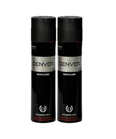 Denver Black Code Cologne Talc Spray For Men 100g