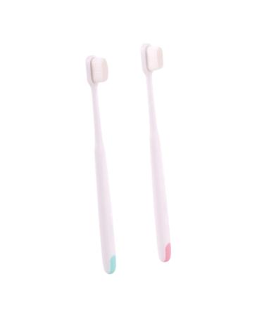 Minkissy 2st toothbrushes with bristle hard toothbrush manual toothbrush natural toothbrush oral brushes toothbrushes after birth mouth cleaning soft fur detergent pregnant woman