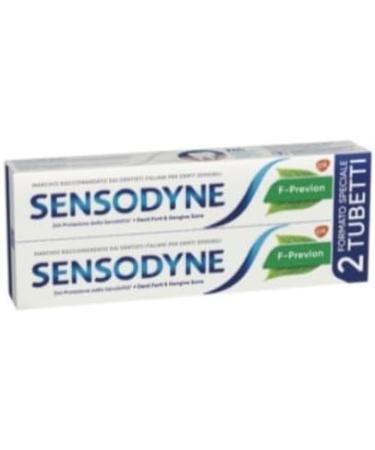 Sensodyne F-Previen Dentifricio Denti Sensibili Igiene Dentale Menta 2 x 75 ml - Buy Online on GoSupps.com
