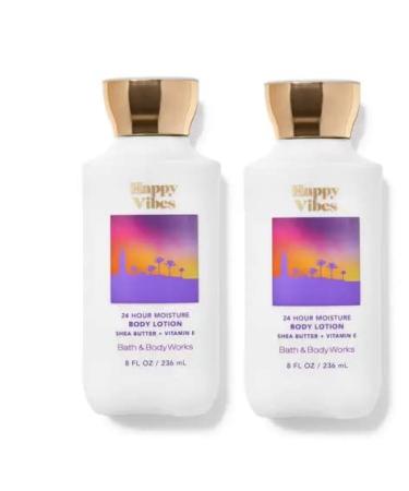 Bath and Body Works Happy Vibes Body Lotion Sets Gift For Women 8 Oz -2 Pack (Happy Vibes)