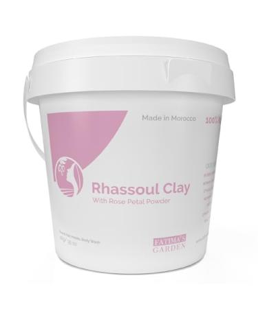 Fatima's Garden Ghassoul Powder with Rose Petals - Rhassoul Face and Hair Mask - 35oz/1Kg Rose Petals 1000 g (Pack of 1)