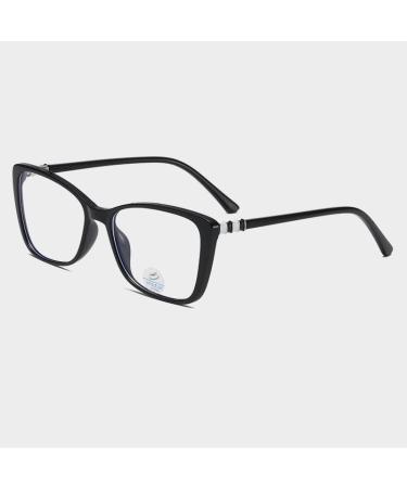 Anti Glare Reading Glasses Blue Light Blocking Computer Readers Fashion Flat Light Mirror Eyewear for Women/Men +0.00 Black