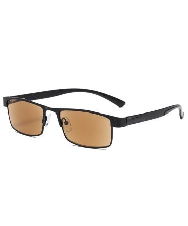 Eyglajdd reading glasses for men women spring hinge brown reading glasses reading aid glasses 1 pack black 1.5 x