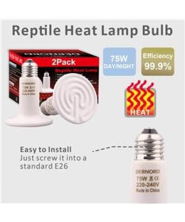 Dernord E27 Heat Lamp - 75W Ceramic Heating Emitter for Reptiles Terrariums & Chicks - Outdoor Heating Spotlight - Ideal for Turtles & More - Buy Online on GoSupps.com