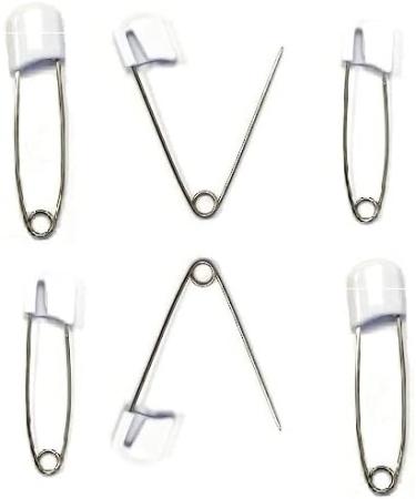 Nappy Pins Safety Lock - 24 Pcs White Diaper Pins for Baby Infants Kids - Buy Online on GoSupps.com