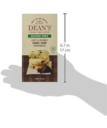 Deans Gluten Free Shortbread Biscuits - Wheat Free 150g Box Chocolate Chip Flavour & Great Texture. All Butter Snack Choc Chip Cookies Slowly Baked By Hand To An Original Scottish Recipe - Buy Online on GoSupps.com