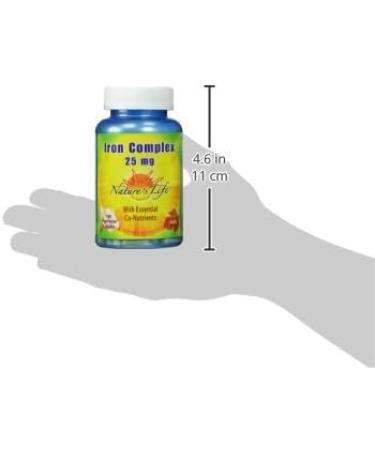 Nature's Life Iron Complex 25mg | 100 Vegetarian Capsules with Co-Nutrients - Buy Online on GoSupps.com