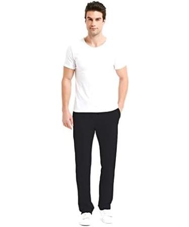 Men's Tall Yoga Sweatpants Open Bottom Joggers with Pockets - Long Inseam 34/36/38/40 - X-Large Black - Buy Online on GoSupps.com