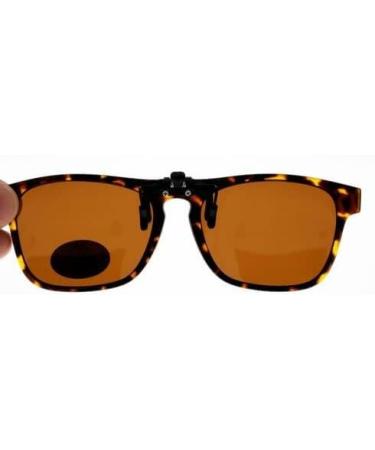 Buy Large Rectangular Brown Polarized Clip-On Sun Protection Glasses | International Shipping Available - Buy Online on GoSupps.com