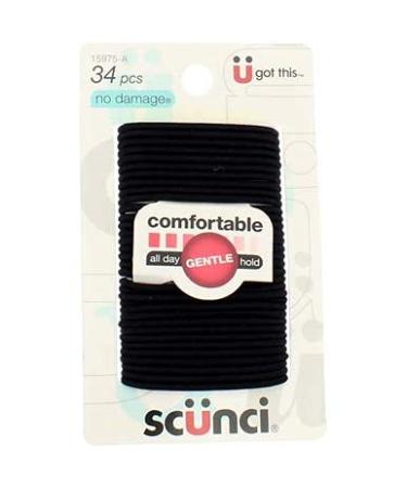 Scunci No Damage Hair Elastics Small Black 34 ea - Pack of 2 - Buy Online on GoSupps.com